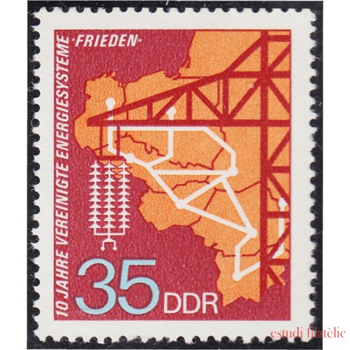 Alemania Oriental 1563 1973 Décimo aniversario del sistema coordinado de suministro e intercambio de energía 