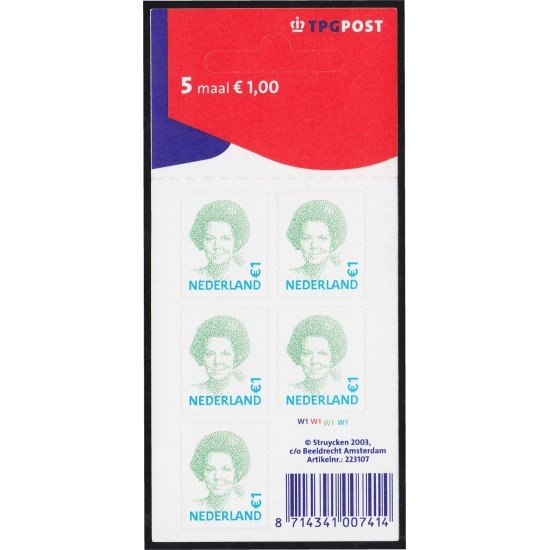 Holanda 1889 2002 Reina Beatriz MNH en carnet