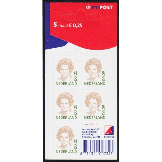 Holanda 1883 2002 Reina Beatriz MNH en carnet