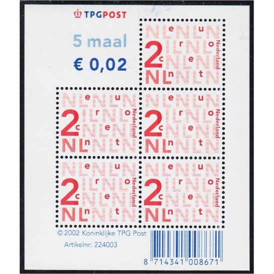 Holanda 1896 2002 Sello de aprobación MNH Holanda 1896 2002 Sello de aprobación MNH