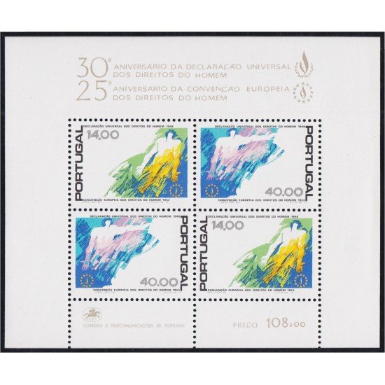Portugal HB 24 1978 30 Aniversario de la Declaración Universal de MNH Portugal HB 24 1978 30 Aniversario de la Declaración Universal de MNH