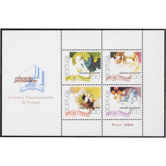 Portugal HB 21 1977 Educación permanente MNH Portugal HB 21 1977 Educación permanente MNH