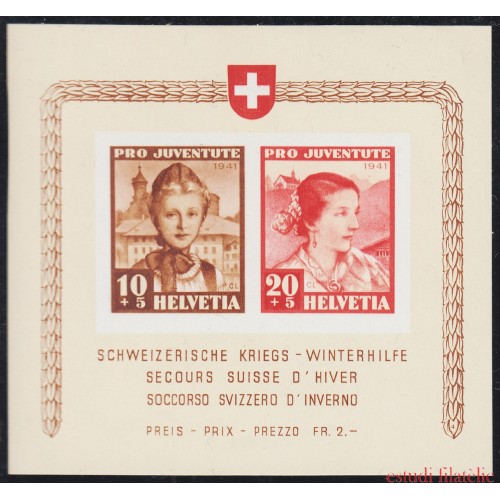 Suiza Switzerland HB 6 1941 Pro Juventud Rescate de invierno suizo MNH