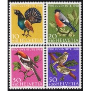 Suiza Switzerland 824/27 1968 Para la juventud Aves Pájaros Birds MNH