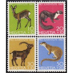 Suiza Switzerland 799/02 1967 Para la juventud Animales diversos MNH Suiza Switzerland 799/02 1967 Para la juventud Animales diversos MNH