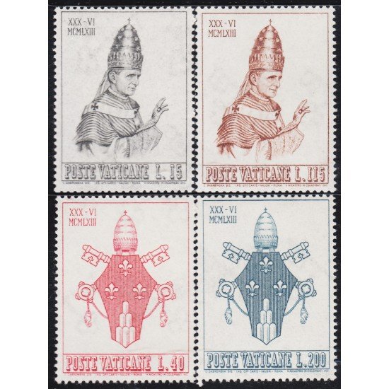 Vaticano 383/86 1963 Coronación de Pablo VI MNH Vaticano 383/86 1963 Coronación de Pablo VI MNH