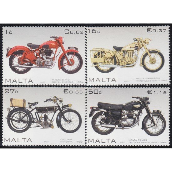 Malta 1480/83 2007 Motocicletas MNH Malta 1480/83 2007 Motocicletas MNH