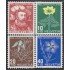 Suiza Switzerland 493/96 1949 Pro juventud Nicolás Wengi Flores flowers MH