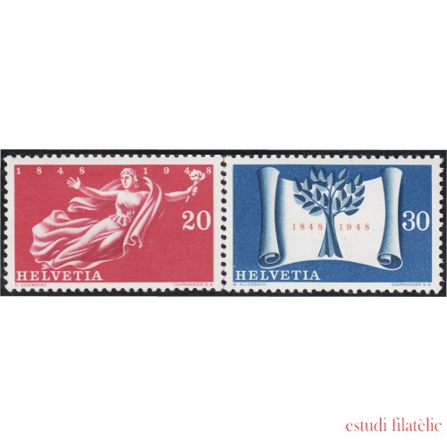 Suiza Switzerland 455/56 1948 Centenario del actual Estado Confederal MH