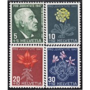 Suiza Switzerland 445/48 1947 J. Burckhardt Flores Flowers MH