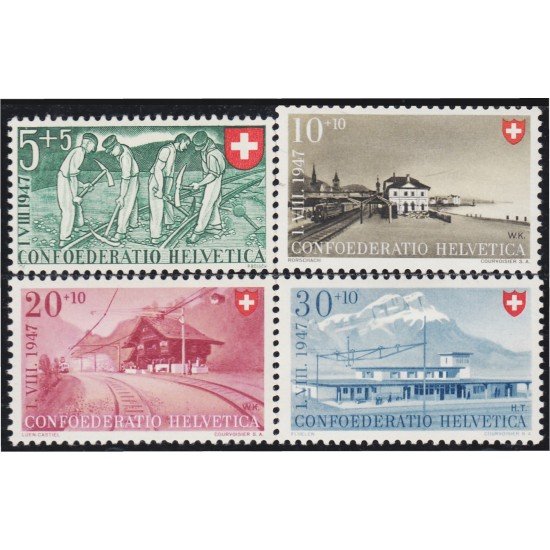Suiza Switzerland 437/40 1947 Fiesta Nacional A favor de la lucha contra el cáncer MH Suiza Switzerland 437/40 1947 Fiesta Nacional A favor de la lucha contra el cáncer MH