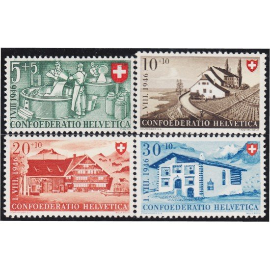 Suiza Switzerland 428/31 1946 Fiesta Nacional En beneficio de suizos residentes en el extranjero MH Suiza Switzerland 428/31 1946 Fiesta Nacional En beneficio de suizos residentes en el extranjero MH