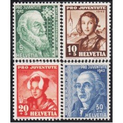 Suiza Switzerland 380/83 1942 Pro juventud N. Riggenbach y K. Escher von der Linth MH Suiza Switzerland 380/83 1942 Pro juventud N. Riggenbach y K. Escher von der Linth MH