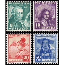 Suiza Switzerland 316/19 1938 Salomón Gessner MH Suiza Switzerland 316/19 1938 Salomón Gessner MH
