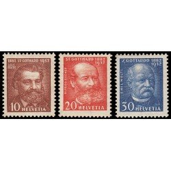 Suiza Switzerland 260/62 1932 Louis Favre Alfred Escher y Emile Welti MH Suiza Switzerland 260/62 1932 Louis Favre Alfred Escher y Emile Welti MH