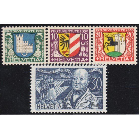 Suiza Switzerland 246/49 1930 Pro juventud Escudos de Villas y Efigies MH