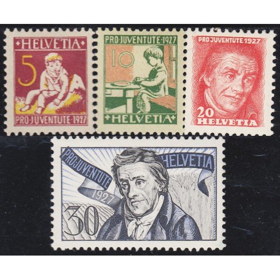 Suiza Switzerland 226/29 1927 Henri Pestalozzi Orfelinatos Pro juventud MH Suiza Switzerland 226/29 1927 Henri Pestalozzi Orfelinatos Pro juventud MH