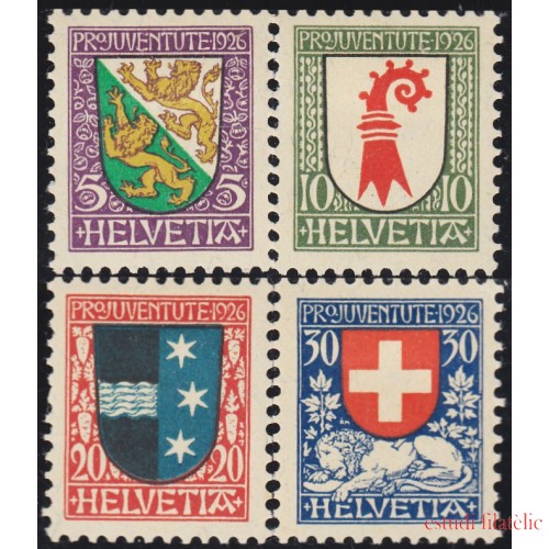 Suiza Switzerland 222/25 1926 Escudo de armas de cantones o Suiza MH