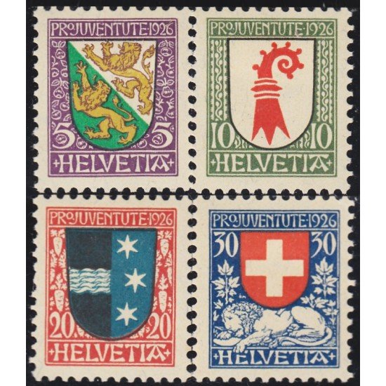 Suiza Switzerland 222/25 1926 Pro juventud Escudo de armas de cantones de Suiza MH Suiza Switzerland 222/25 1926 Pro juventud Escudo de armas de cantones de Suiza MH