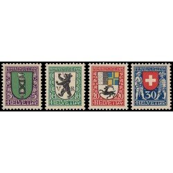 Suiza Switzerland 218/21 1925 Pro juventud Escudo de armas de cantones o Suiza MNH