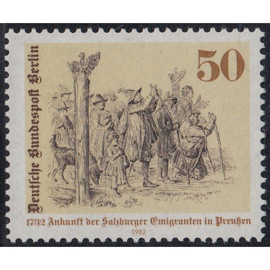 Alemania Berlín 628 1982 150º Aniversario de la llegada de emigrantes a Prusia MNH
