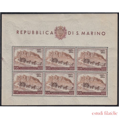 San Marino HB 6 1950/51 75 Aniversario de la UPU MNH
