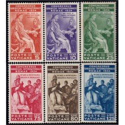 Vaticano 66/71 1935 Congreso jurídico Roma Gregorio IX MH Vaticano 66/71 1935 Congreso jurídico Roma Gregorio IX MH