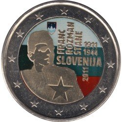 Eslovenia 2011 2 € euros conmemorativos Cent. Franc Rozman Stane Color Eslovenia 2011 2 € euros conmemorativos Cent. Franc Rozman Stane Color