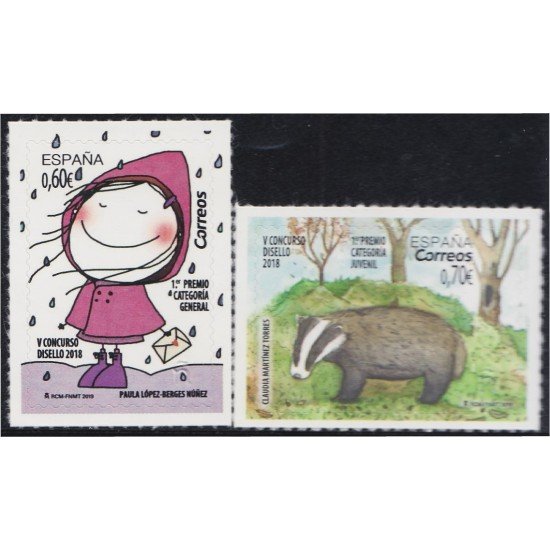 España Spain 5290/91 2019 Disello Categoría general y juvenil MNH