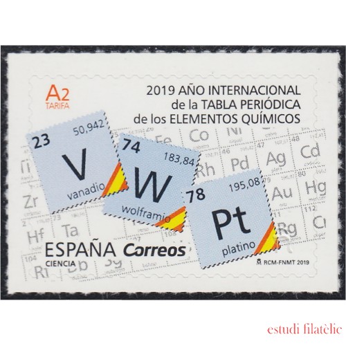 España Spain 5287 2019 Año Internacional de la tabla periódica de los Elementos Químicos MNH Tarifa A2