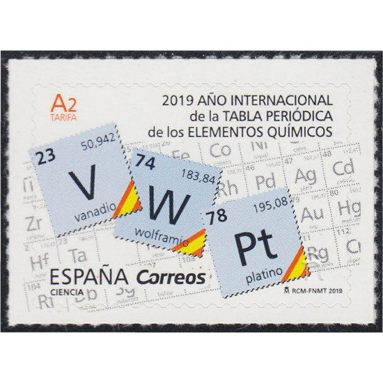 España Spain 5287 2019 Año Internacional de la tabla periódica de los Elementos Químicos MNH Tarifa A2