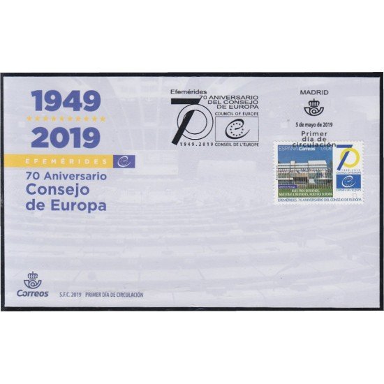 España Spain 5315 2019 70 Aniversario del Consejo de Europa SPD Sobre Primer Día