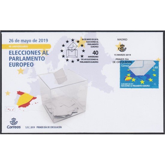 España Spain 5298 2019 Elecciones Parlamento Europeo  SPD Sobre Primer Día