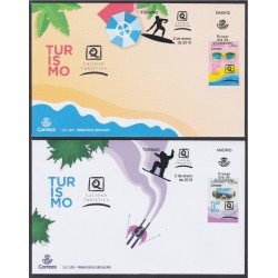 España Spain 5285/86 2019 Turismo Playa y Montaña SPD Sobre Primer Día España Spain 5285/86 2019 Turismo Playa y Montaña SPD Sobre Primer Día