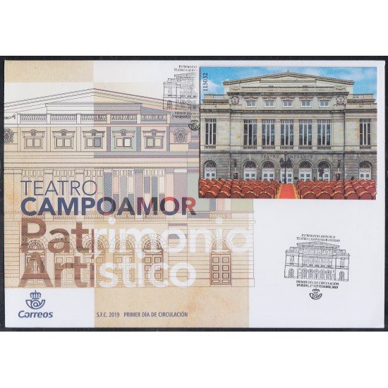 España Spain 5344 2019 Teatro Campoamor Oviedo SPD Sobre Primer Día España Spain 5344 2019 Teatro Campoamor Oviedo SPD Sobre Primer Día