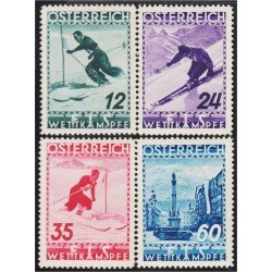 Österreich Austria 477/80 1936 Campeonato del mundo de Esquí en Innsbruck MH Österreich Austria 477/80 1936 Campeonato del mundo de Esquí en Innsbruck MH
