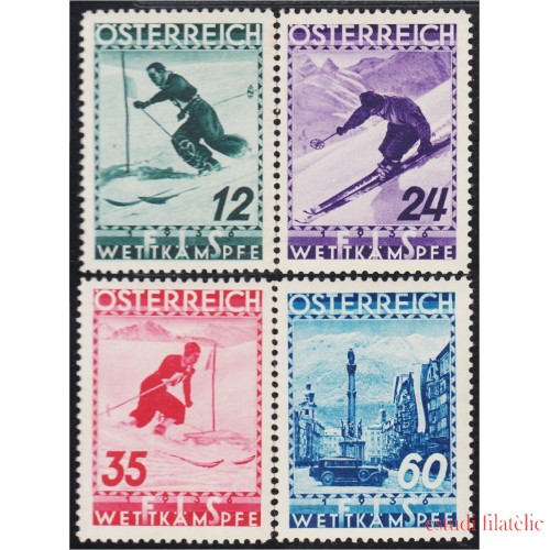 Österreich Austria 477/80 1936 Campeonato del mundo de Esquí en Innsbruck MH