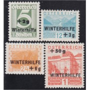 Österreich Austria 437/40 1933 Emitidos a favor de seguros de invierno MH