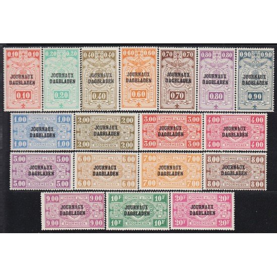 Bélgica Journaux 19/36 1929 Sellos de periódicos de 1923/31 sin fecha MH Bélgica Journaux 19/36 1929 Sellos de periódicos de 1923/31 sin fecha MH