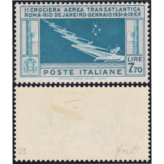Italia Italy Aéreo 25 1930 Crucero aéreo transatlántico del mariscal Balbo MH Italia Italy Aéreo 25 1930 Crucero aéreo transatlántico del mariscal Balbo MH