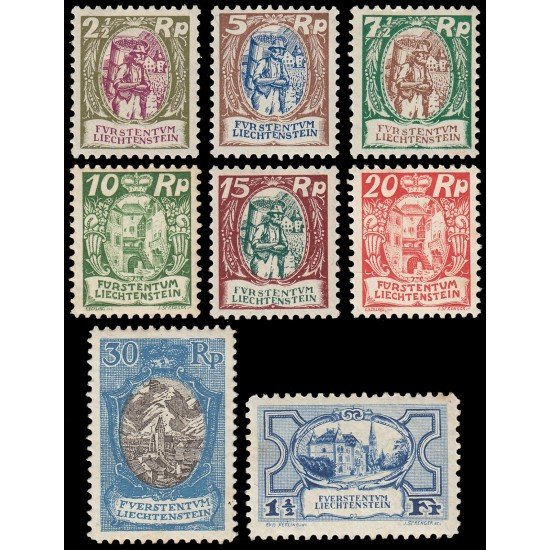 Liechtenstein 63/71 1924/27 Castillo Vaduz Vinicultor MH