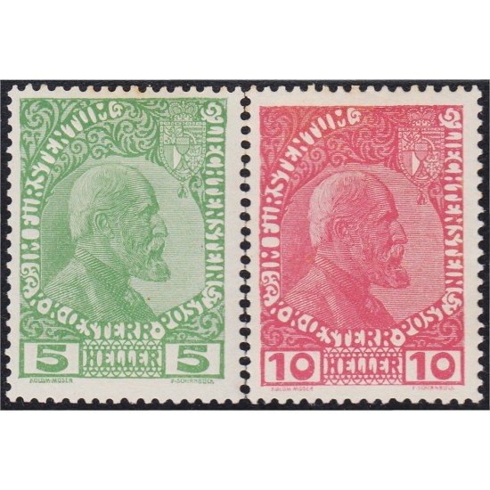 Liechtenstein 1a/2a 1912/15 Príncipe Juan II MH Liechtenstein 1a/2a 1912/15 Príncipe Juan II MH