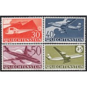 Liechtenstein A 34/37 1960 30 Aniversario del sello Aéreo Aviones MNH