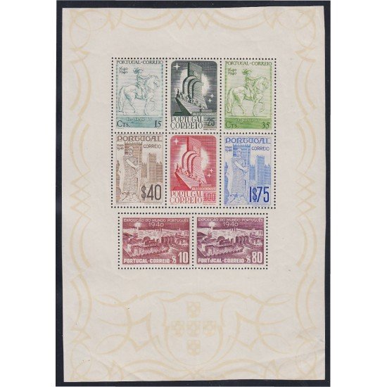 Portugal HB 3 1940 8º Centenario de la monarquía portuguesa MH Portugal HB 3 1940 8º Centenario de la monarquía portuguesa MH