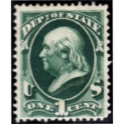 Estados Unidos Servicio Oficial 1 1873 Benjamín Franklin Agricultura MH