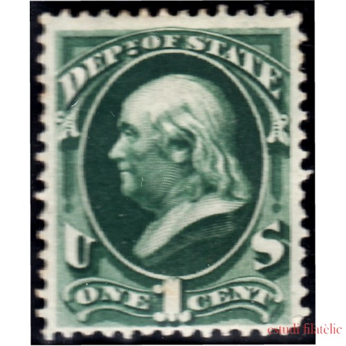 Estados Unidos Servicio Oficial 1 1873 Benjamín Franklin Agricultura MH