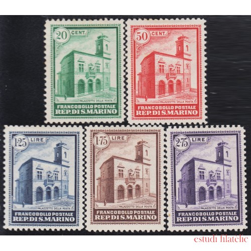 San Marino 159/63 1932 Edificio postal de San Marino MH