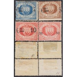 San Marino 8/11 1892 Torres del Monte Titán sobrecarga CmiMH San Marino 8/11 1892 Torres del Monte Titán sobrecarga CmiMH