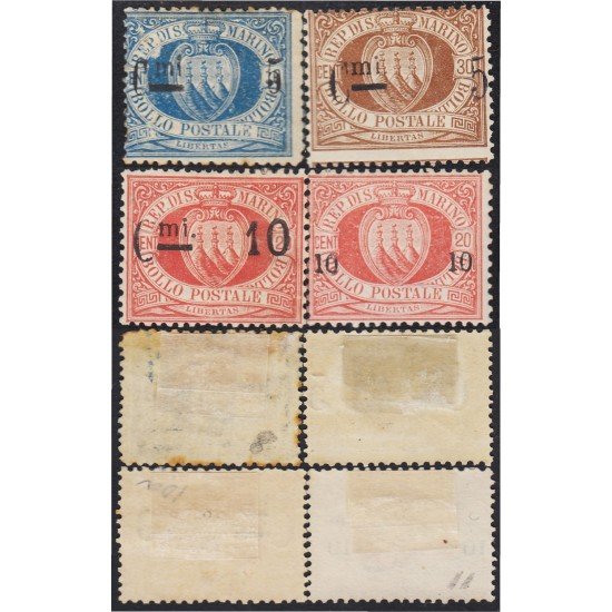 San Marino 8/11 1892 Torres del Monte Titán sobrecarga CmiMH San Marino 8/11 1892 Torres del Monte Titán sobrecarga CmiMH