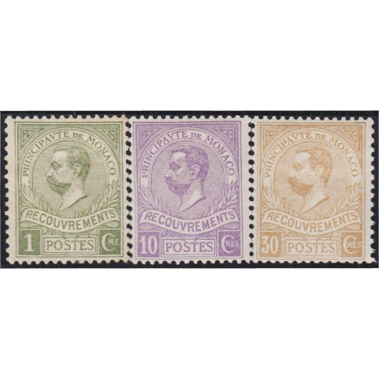 Monaco 8/10 Tasas 1910 Príncipe Alberto I Tipografías MH Monaco 8/10 Tasas 1910 Príncipe Alberto I Tipografías MH